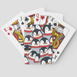 Animated Penguins Playing Cards