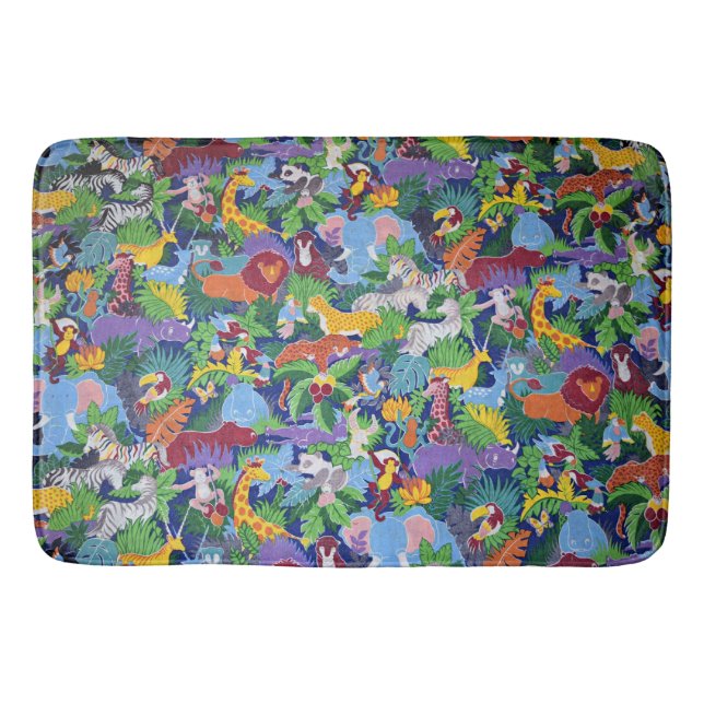 Animated Safari Animals Bath Mat (Front)