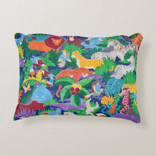 Animated Safari Animals Decorative Cushion