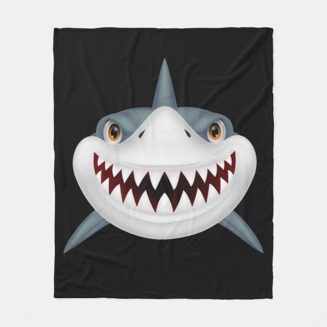 Animated Shark Background Fleece Blanket (Front)