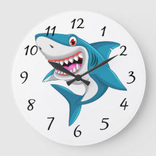 Animated Shark Large round Clock