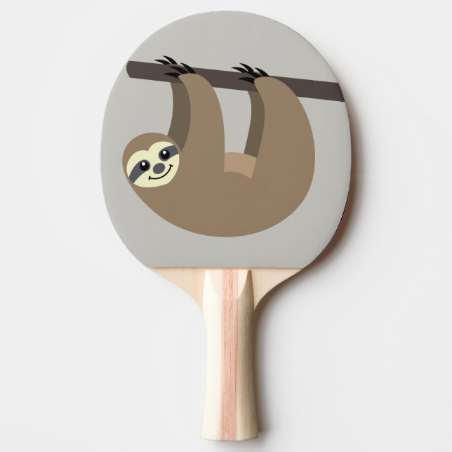 Animated Sloth Ping Pong Paddle (Front)
