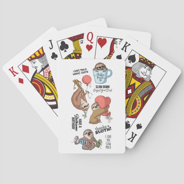 Animated Sloths background Playing Cards (Back)