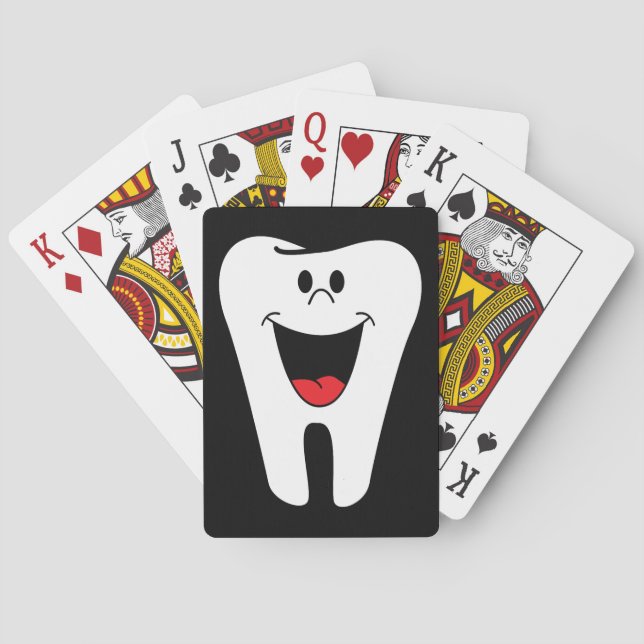 Animated smiling tooth playing cards (Back)