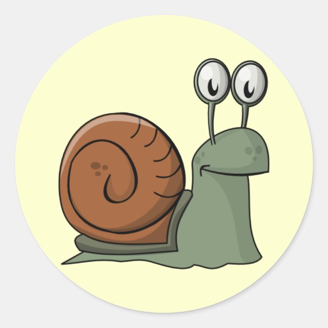 Animated Snail Classic Round Sticker (Front)