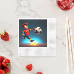 Animated Soccer Player With Ball,  Napkin
