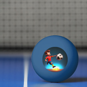 Animated Soccer Player With Ball, Ping Pong Ball