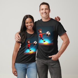 Animated Soccer Player With Ball, Unisex Tshirt