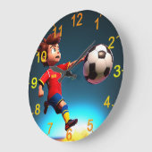 Animated Soccer Player With Ball, Wall Clock (Angle)