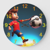 Animated Soccer Player With Ball, Wall Clock (Front)