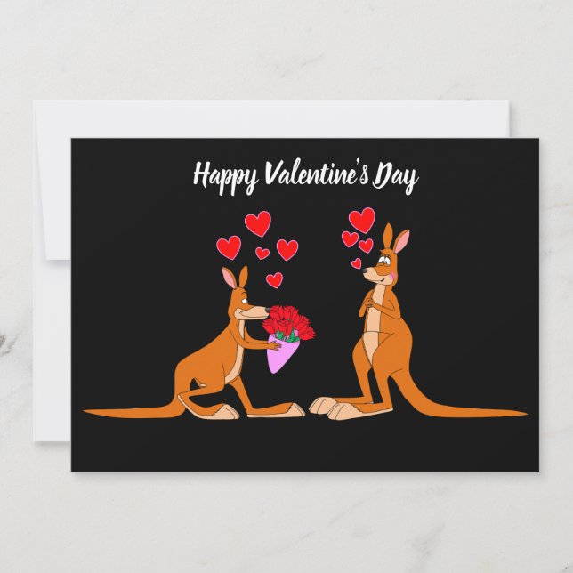 Animated Valentine's Day Kangaroos flat card (Front)