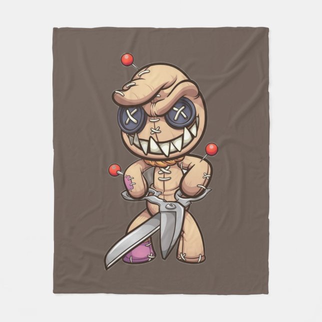 Animated Voodoo Doll Fleece Blanket (Front)