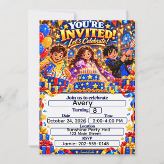 AnimatedLabbs Let’s Celebrate Birthday Invitation