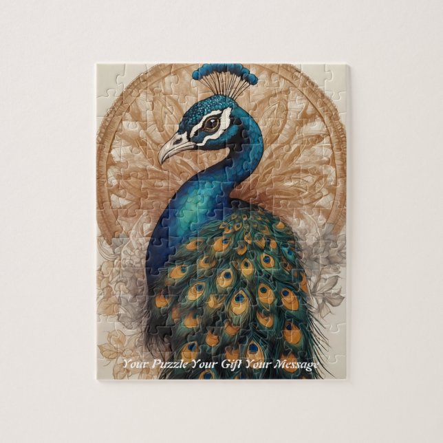 Animation Boho peacock Jigsaw Puzzle (Vertical)