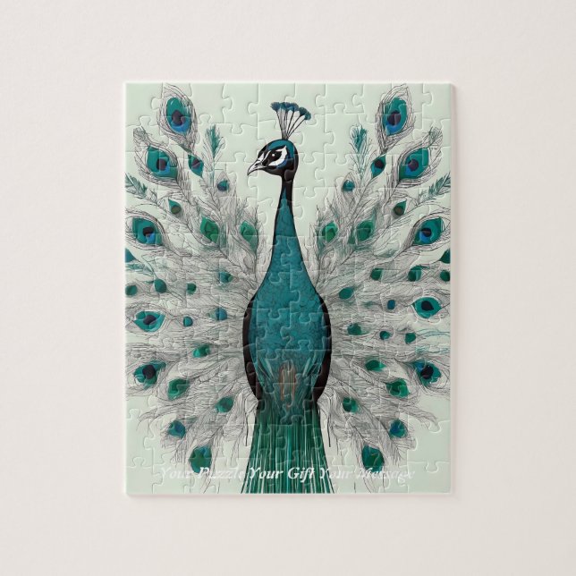 Animation Boho peacock Jigsaw Puzzle (Vertical)