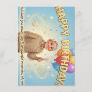 Animation style Birthday Card for Grandparents.