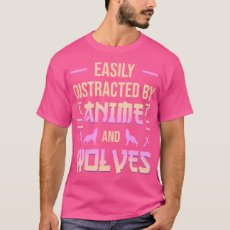 Anime And Wolves Kawaii Anime Lover Japanese Otaku T-Shirt