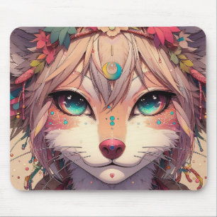 Anime animal mouse pad, anime cat mouse pad