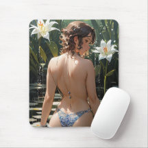 Anime beautiful girl Mouse Pad