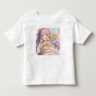 Anime Birthday Girl Pastel Colours Toddler T-Shirt