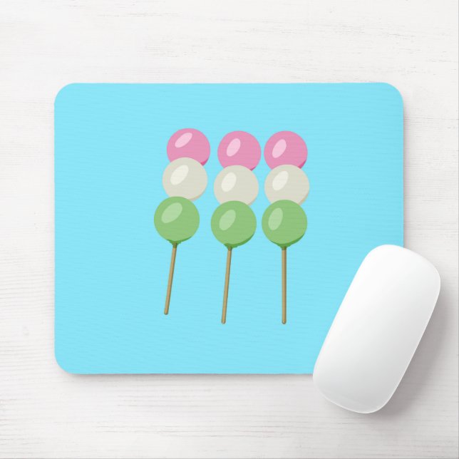 Anime Blue Pastel Dango Mousepad (With Mouse)