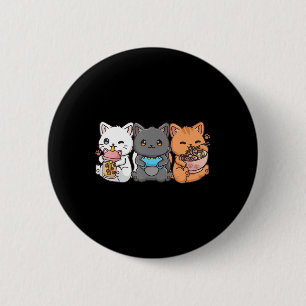 Anime Boba Tea Bubble Tea Gaming Gamer Ramen Cat  6 Cm Round Badge