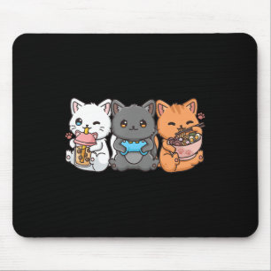 Anime Boba Tea Bubble Tea Gaming Gamer Ramen Cat  Mouse Pad