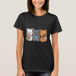 Anime Boba Tea Bubble Tea Gaming Gamer Ramen Cat T-Shirt