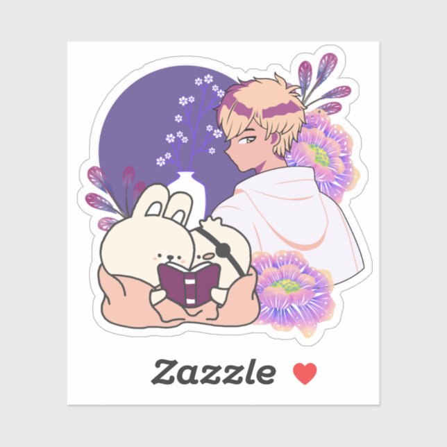 Anime Boy and Animals with Eye Patch Art (Sheet)