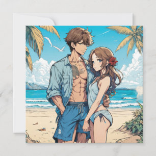 Anime boy and girl card
