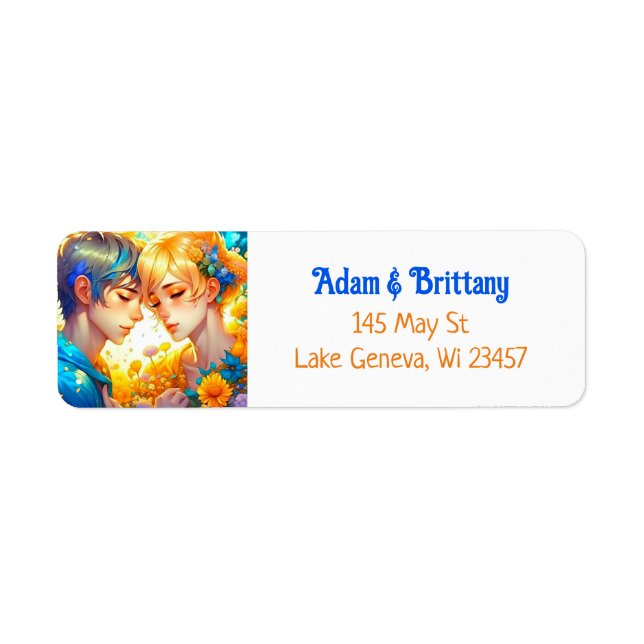 Anime Boy and Girl Floral Couple Themed (Front)