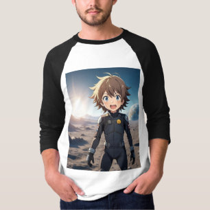 Anime Boy Astronaut on Alien Planet – Sci-Fi Anime T-Shirt