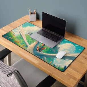 Anime Boy on a Dragon Desk Mat