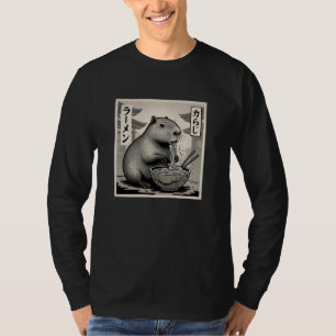 Anime Capybara Eating Ramen Japanese Cute & Funny  T-Shirt