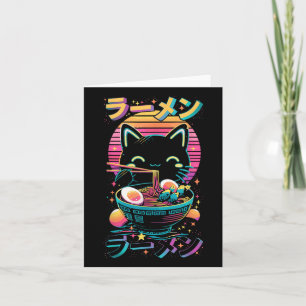 Anime Cat Eating Ramen Japanese Ramen Cat Japan  Card