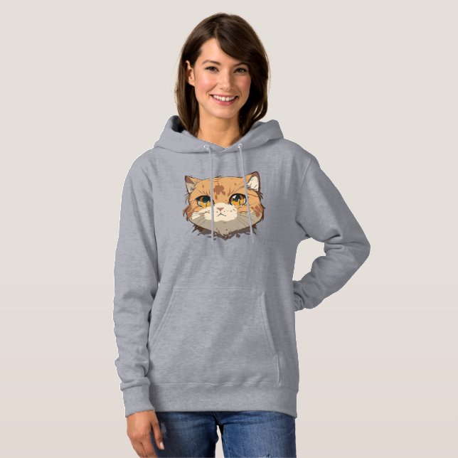 Anime Cat Face Hoodie (Front Full)