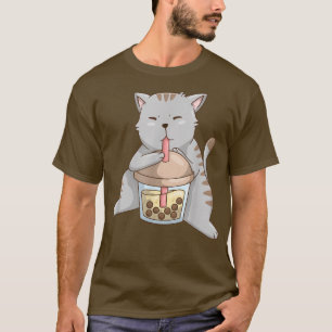 Anime Cat Kawaii Neko Boba Cat Boba Tea Bubble Tea T-Shirt