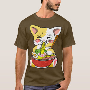 Anime cat noodles ramen japanese neko cat noods fo T-Shirt