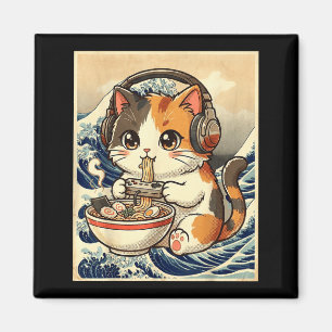 Anime Cat Ramen Gamer Japanese Art Retro Vintage C Magnet