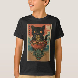 Anime Cat Ramen Japanese Funny Art Kawaii Cat And T-Shirt