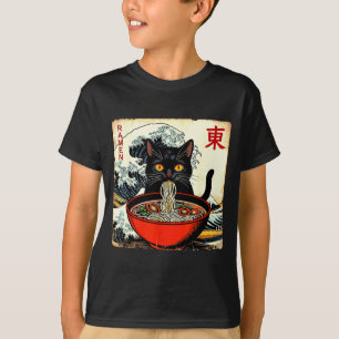 Anime Cat Ramen Japanese Funny Graphic Tees Kawaii