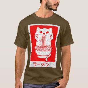 Anime Cat Ramen Kawaii Neko Noodles  T-Shirt