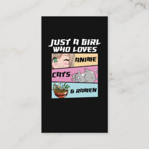 Anime Cats Ramen Otaku Japan Lover Anime Girl Business Card