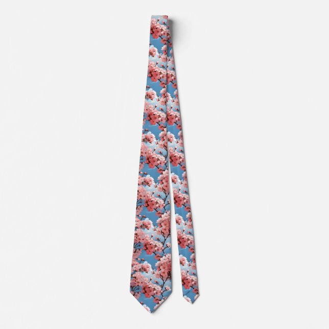 Anime Cherry Blossom Floral Tie (Front)