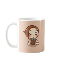 Anime Chibi girl with coffee