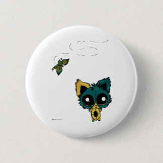 Anime Chibi kitty and butterflies 6 Cm Round Badge