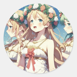 Anime Chor Classic Round Sticker
