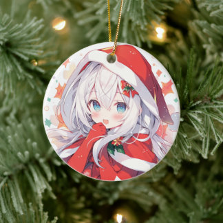 Anime Christmas Ornament, Anime Christmas Gift Ceramic Tree Decoration