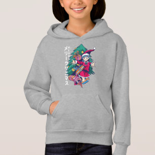 Anime Christmas Sweater- Happy Girl with Santa Hat