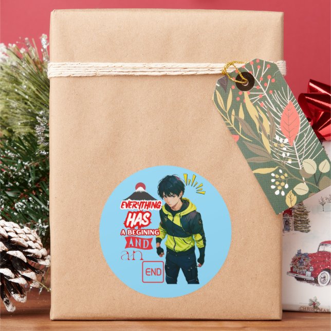 ANIME CLASSIC ROUND STICKER (Holiday)